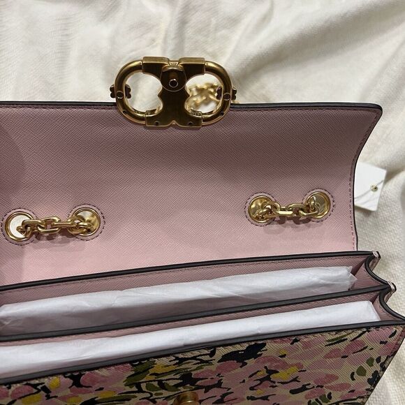 Tory Burch Gemini Link Small Chain Flower Field Shoulder Bag S 74067 $525 NEW - Picture 6 of 12